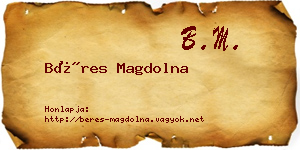 Béres Magdolna névjegykártya