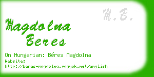 magdolna beres business card