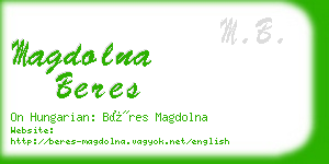 magdolna beres business card